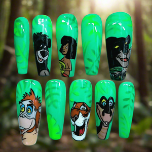 Custom Character Nails 2D Press On Nails UK | Luxury Reusable Artificial Nail Set | 10pc Personalised Press Ons - Nikki Nailed it