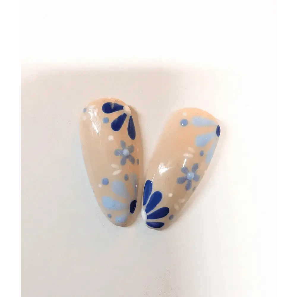 20pc Set Cornflower Blue Nails - Hand - Painted Luxury Press On Gel Nails | Reusable Medium Almond Shape UK - Nikki Nailed it