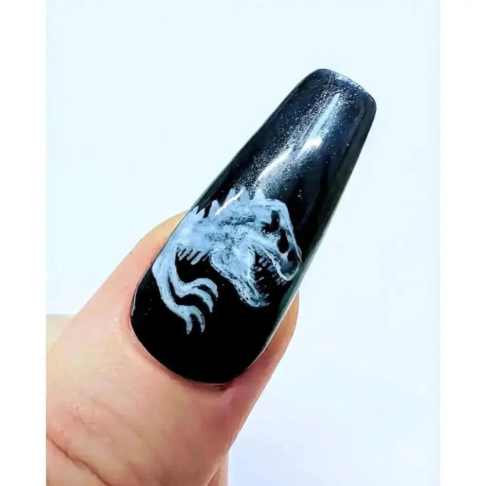 Black and Neon Dinosaur Nails Set | Luxury Reusable Gel Nails | Jurassic World 10pc Nail Kit - Nikki Nailed it