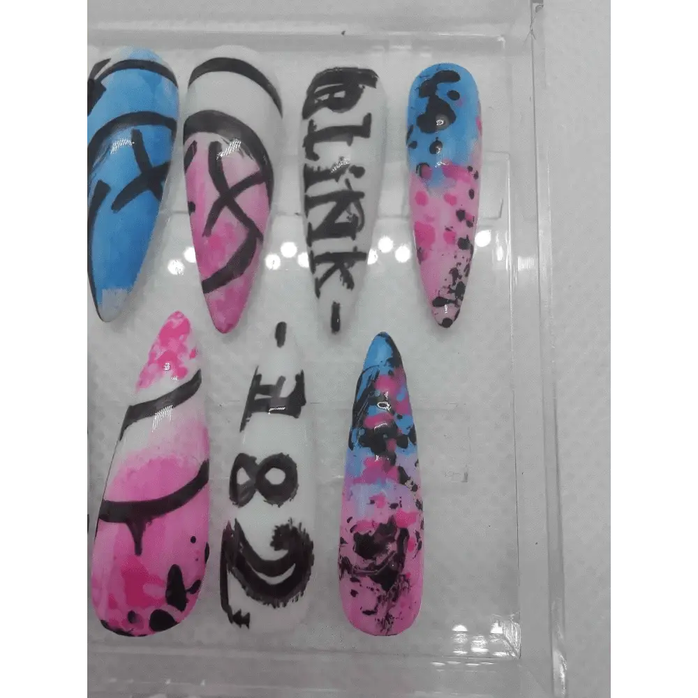 Blink - 182 Nails | Pre Made Hand - Painted Luxury Press On Nails UK | Limited Edition Artificial Nails - Nikki Nailed it