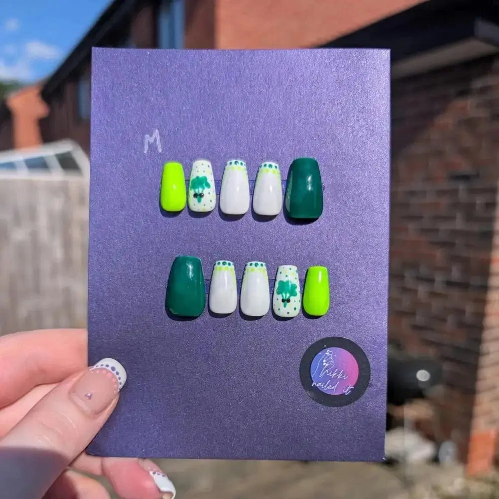 Broccoli Dude Nails - Limited Edition Press On Nails Set | Luxury Reusable Artificial Nails UK | 10pc Clearance Offer - Nikki Nailed it