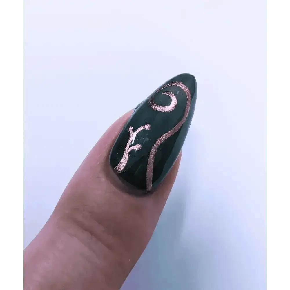Copper Chrome Skeleton Cat Nails | Copper Chrome Gel Nails | Luxury 10pc Set | Reusable Artificial Nails UK - Nikki Nailed it