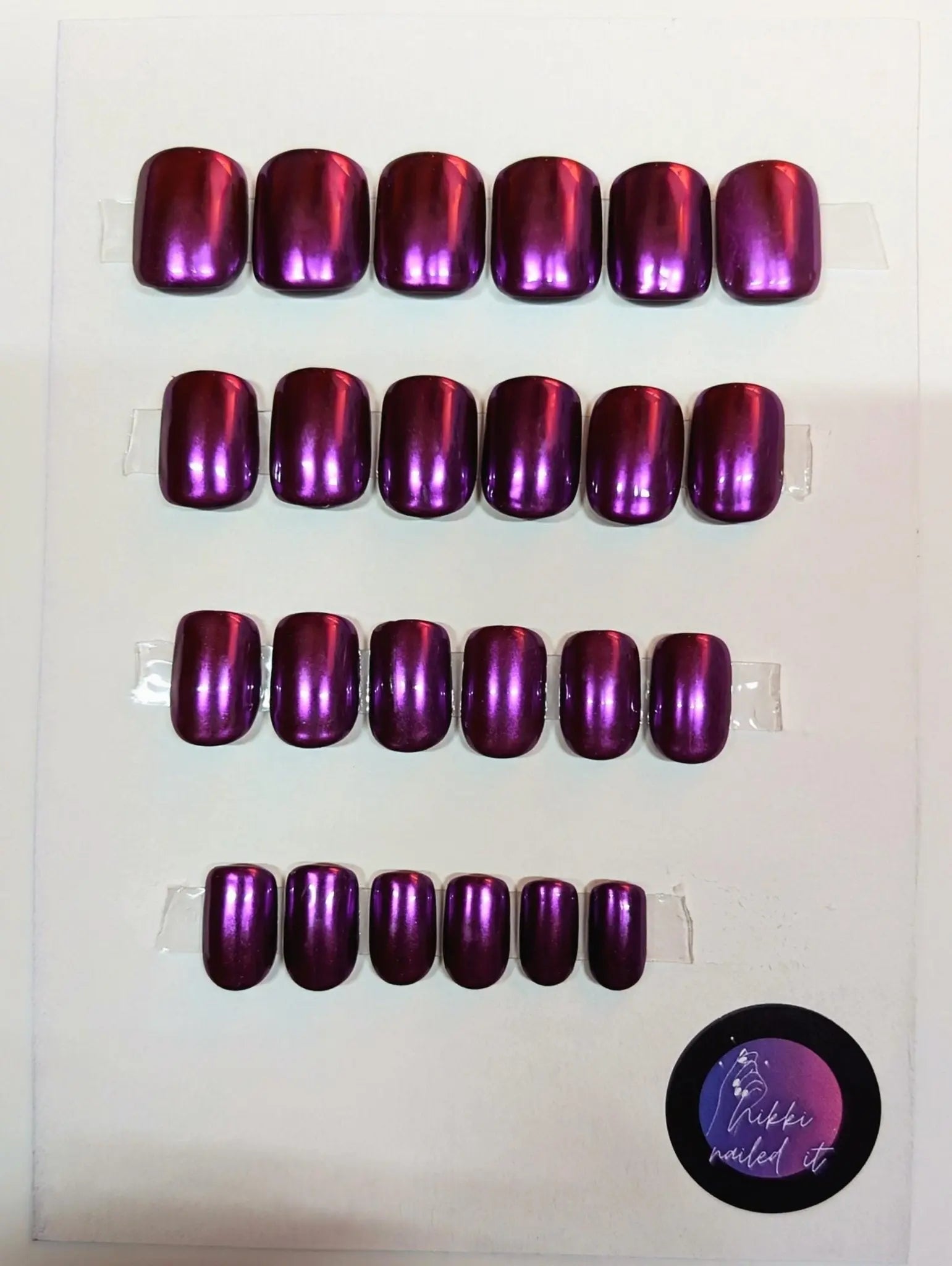 Custom 20 Piece Set - Press On Nails | Hand - Painted Luxury Nails UK | Artificial Reusable Gel Nails | Press Ons | Personalisable Gift Idea - Nikki Nailed it