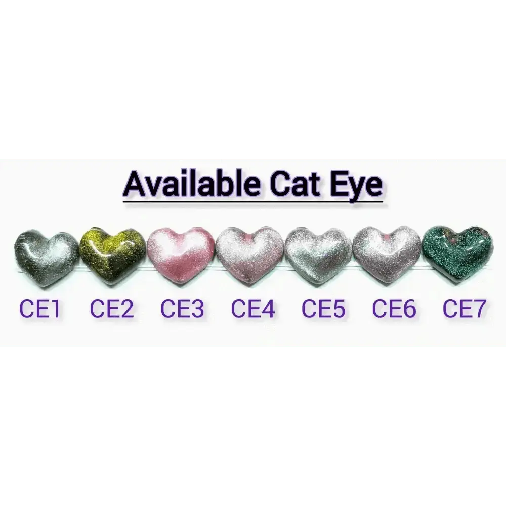 Custom Cat Eye Heart Press On Nails | Luxury Nail Set | 10pc Reusable Artificial Nails UK - Nikki Nailed it