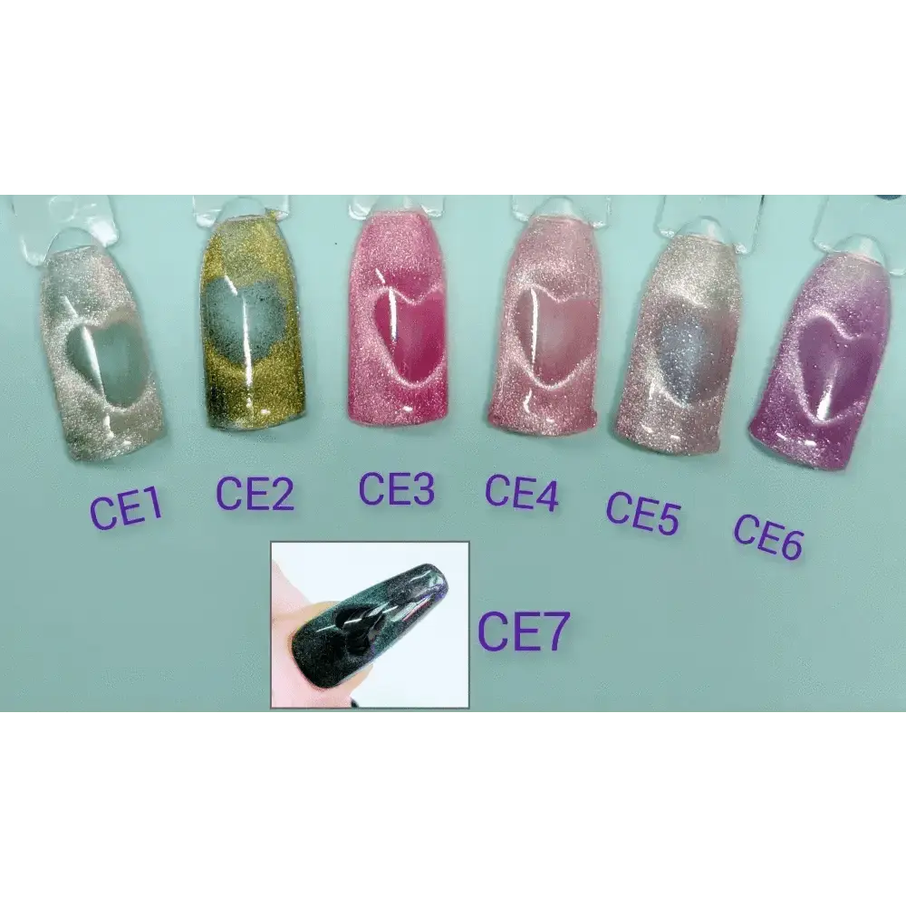 Custom Cat Eye Heart Press On Nails | Luxury Nail Set | 10pc Reusable Artificial Nails UK - Nikki Nailed it