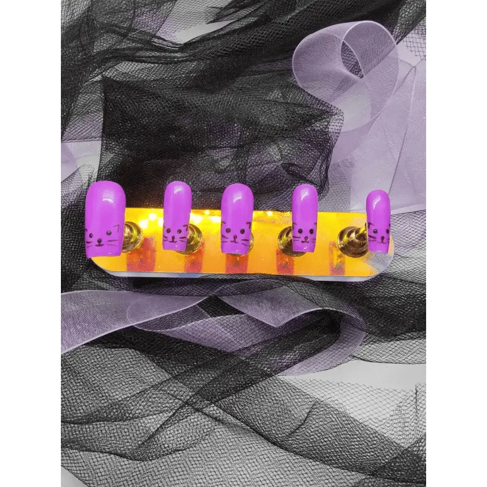 Custom Cat Tip Nails | Luxury Square Press On Nails | Reusable 10pc Nail Set UK - Nikki Nailed it