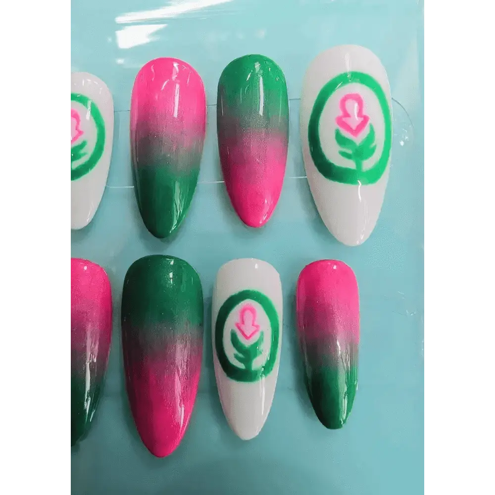 Custom Charity Nails Ombre Logo Press On Luxury Nails | Reusable Artificial Nails for Fundraising - Nikki Nailed it