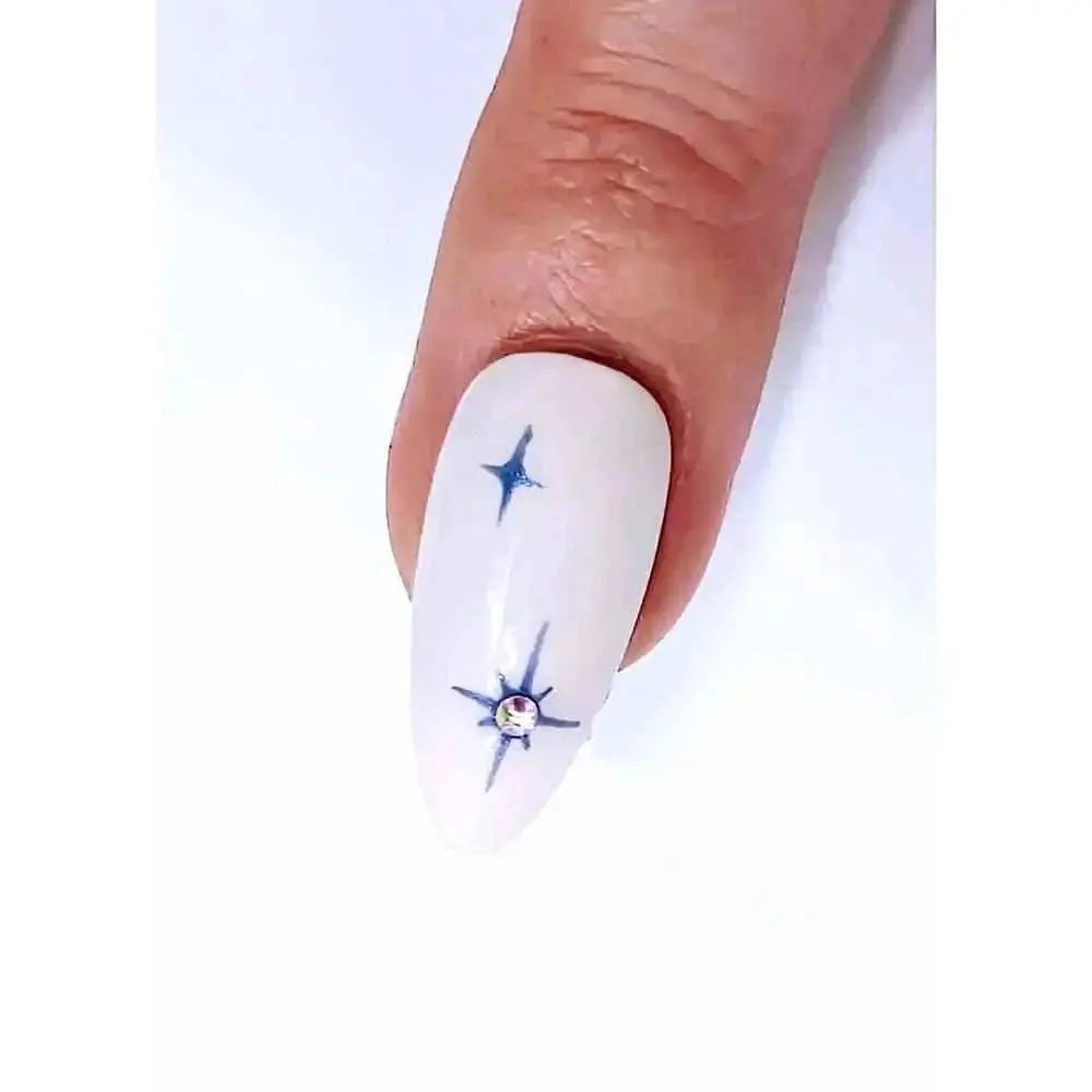 Custom Colour Simple Star Nails 3D Gemstone Press On Nails UK | Luxury Reusable Artificial 10pc Nail Set - Nikki Nailed it