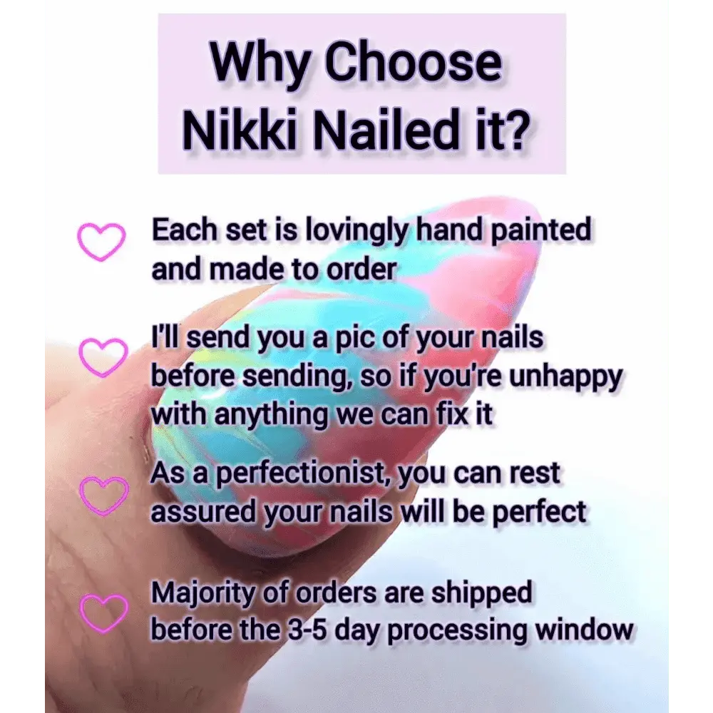 Custom Colour Simple Star Nails 3D Gemstone Press On Nails UK | Luxury Reusable Artificial 10pc Nail Set - Nikki Nailed it