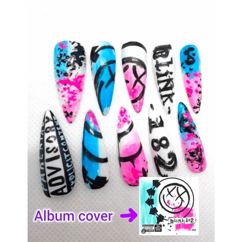 Custom Music Album Art Nails | Luxury Press On Nails | Reusable & Personalizable 10pc Set | Artificial Nails UK - Nikki Nailed it