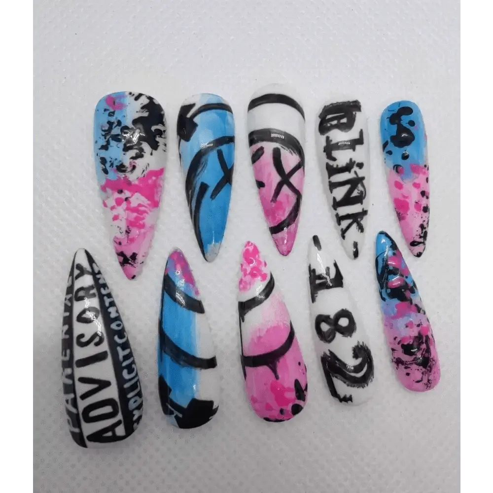 Custom Music Album Art Nails | Luxury Press On Nails | Reusable & Personalizable 10pc Set | Artificial Nails UK - Nikki Nailed it