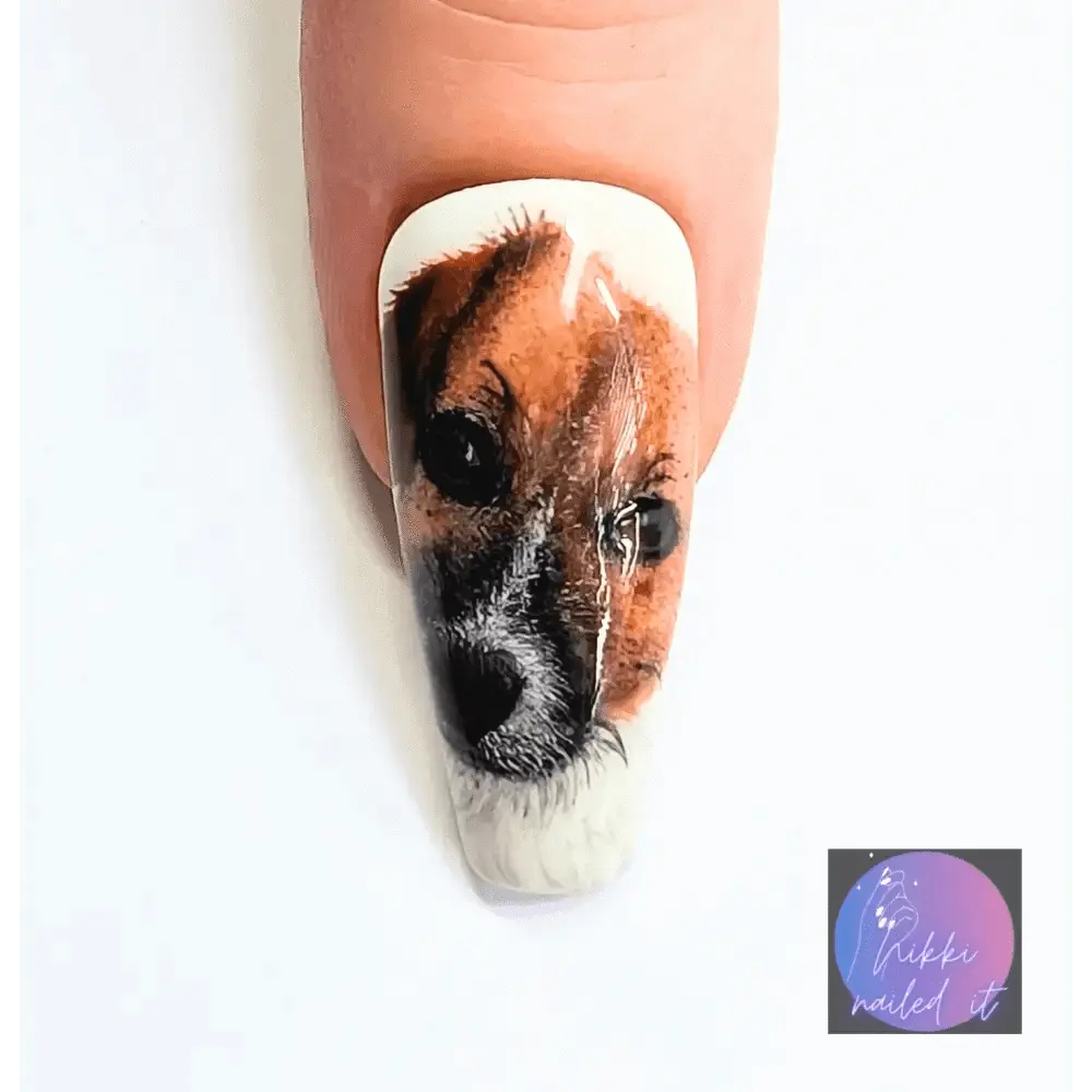 Custom Pet Portrait Nails | Luxury Press On Artificial Nails | 10pc Reusable Nail Set UK - Nikki Nailed it