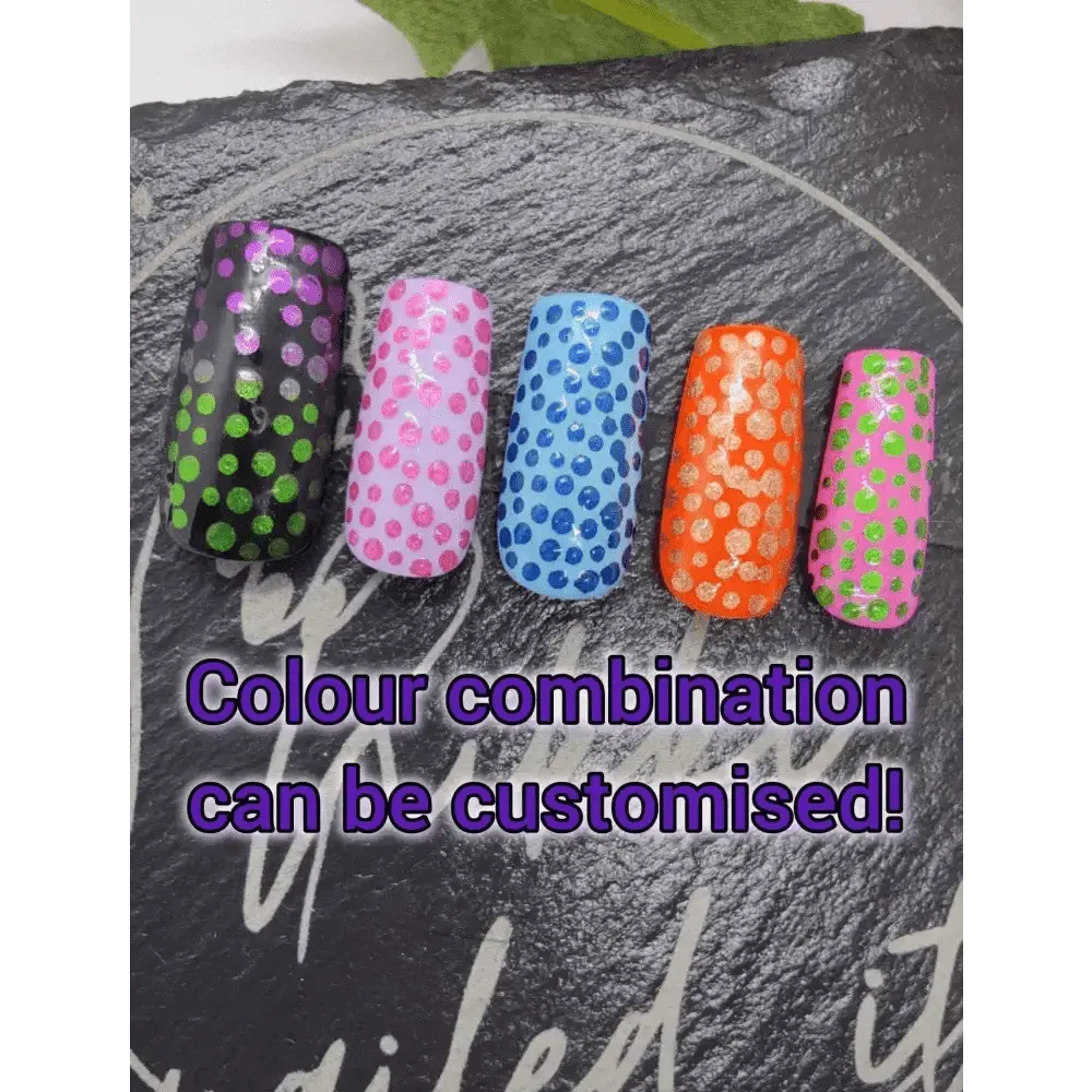Custom Spotty Chrome Nails | Luxury Dotty Press On Nails UK | Reusable 10pc Set - Nikki Nailed it