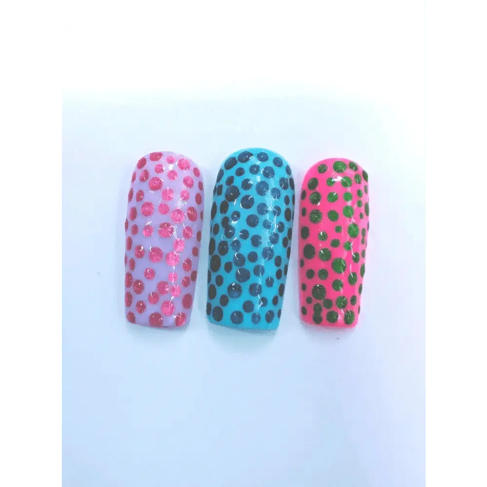 Custom Spotty Chrome Nails | Luxury Dotty Press On Nails UK | Reusable 10pc Set - Nikki Nailed it