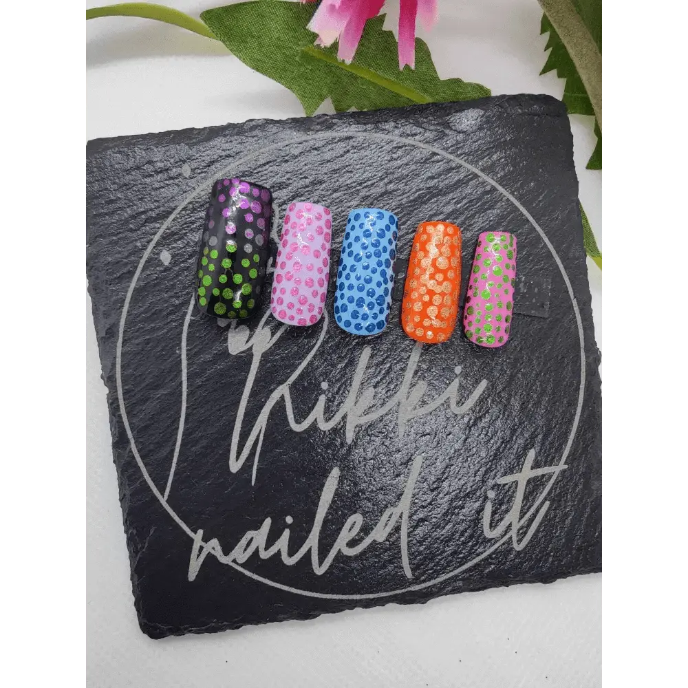 Custom Spotty Chrome Nails | Luxury Dotty Press On Nails UK | Reusable 10pc Set - Nikki Nailed it