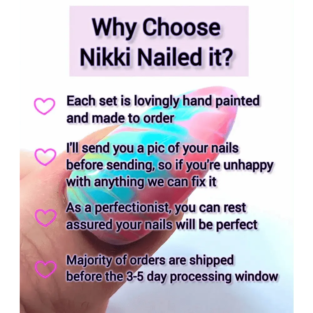 Custom Spotty Chrome Nails | Luxury Dotty Press On Nails UK | Reusable 10pc Set - Nikki Nailed it