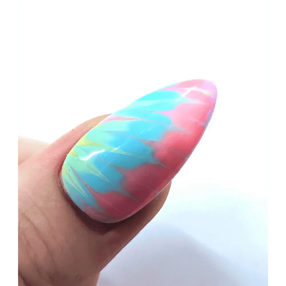 Pastel Tie Dye Nails | Luxury Reusable 10pc Nail Set | Rainbow Artificial Nails UK - Nikki Nailed it