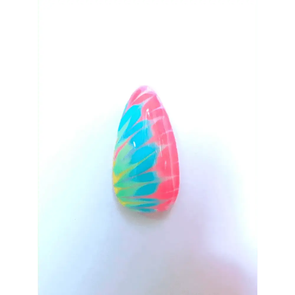 Pastel Tie Dye Nails | Luxury Reusable 10pc Nail Set | Rainbow Artificial Nails UK - Nikki Nailed it