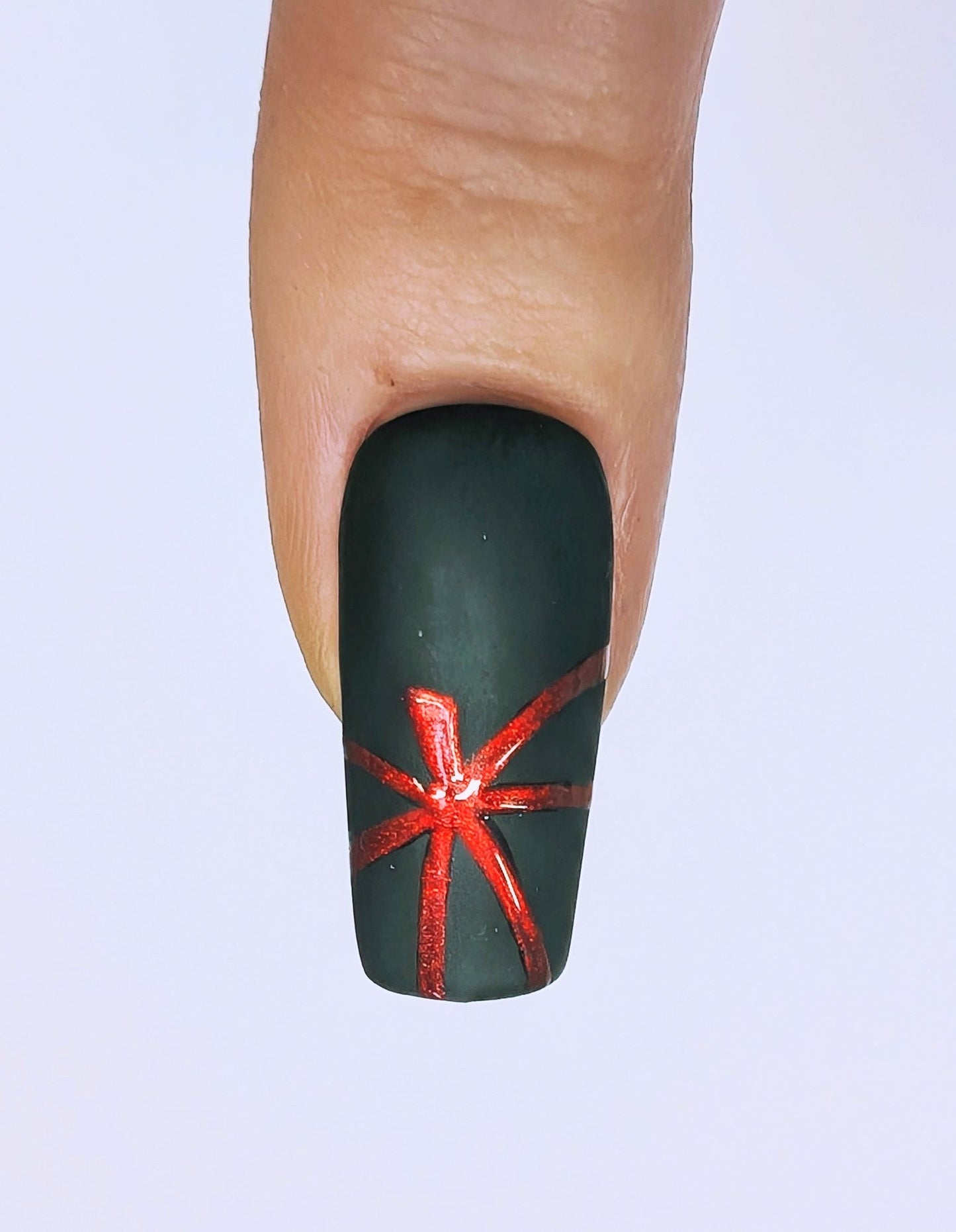 Chrome Pumpkin Matte Press On Nails UK | Black and Red Luxury Press Ons | Artificial Reusable Nails - Nikki Nailed it