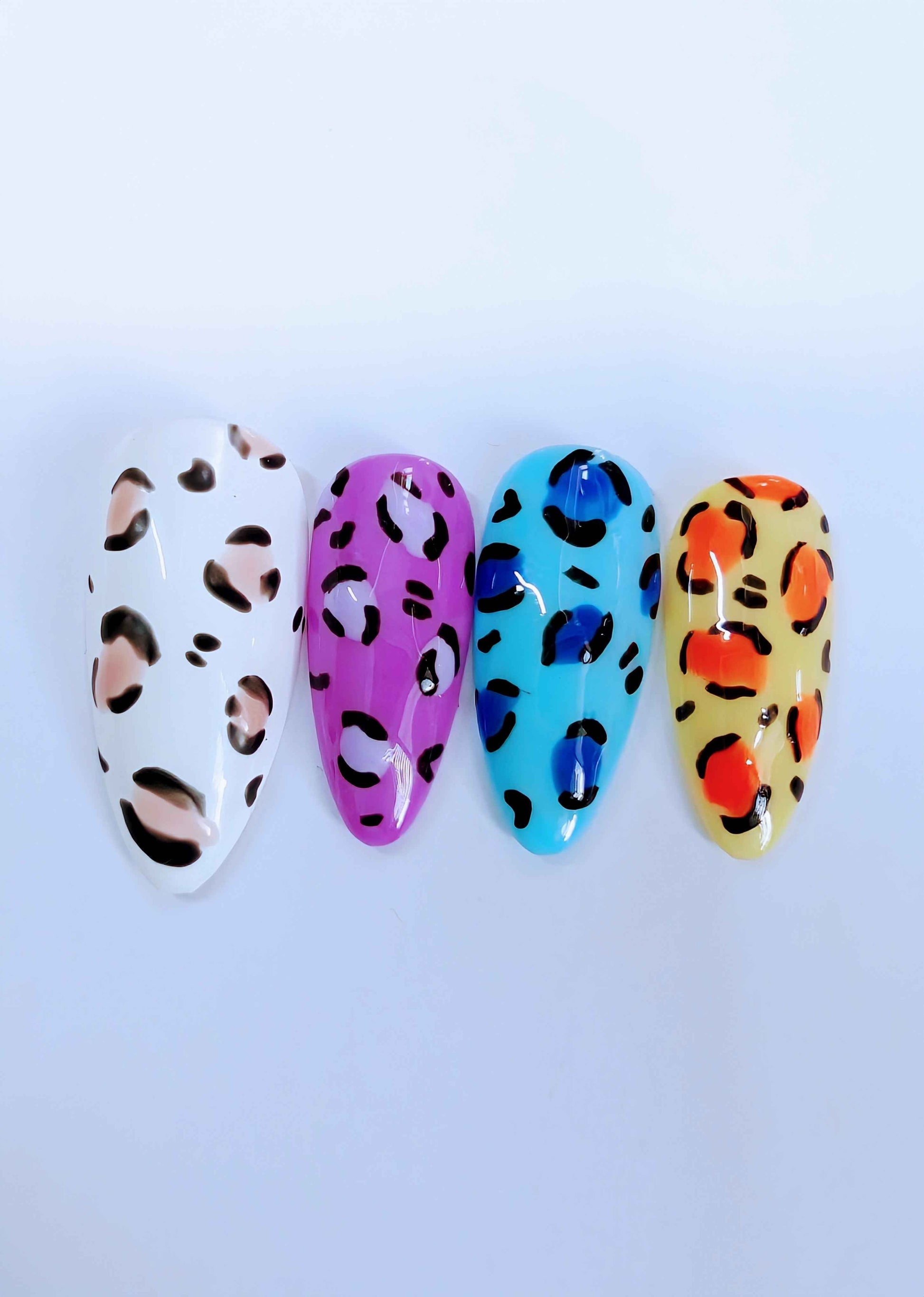 Custom Colour Animal Print Nails | Luxury Reusable Press On Nails | 10pc Leopard Print Set UK - Nikki Nailed it