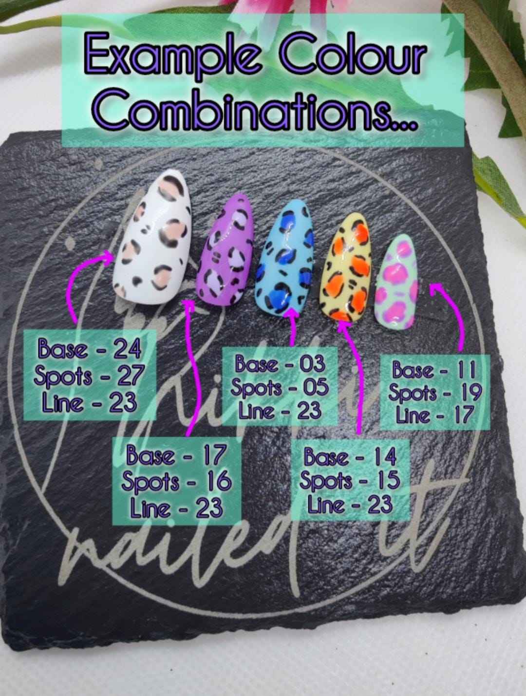 Custom Colour Animal Print Nails | Luxury Reusable Press On Nails | 10pc Leopard Print Set UK - Nikki Nailed it