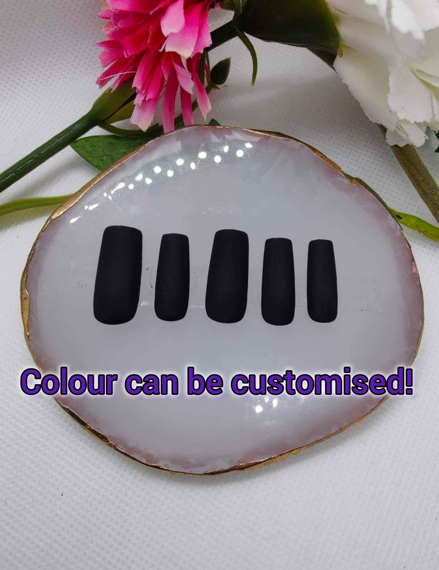 Custom Colour Luxury Matte Press On Nails UK | 10pc Reusable Nail Set - Nikki Nailed it