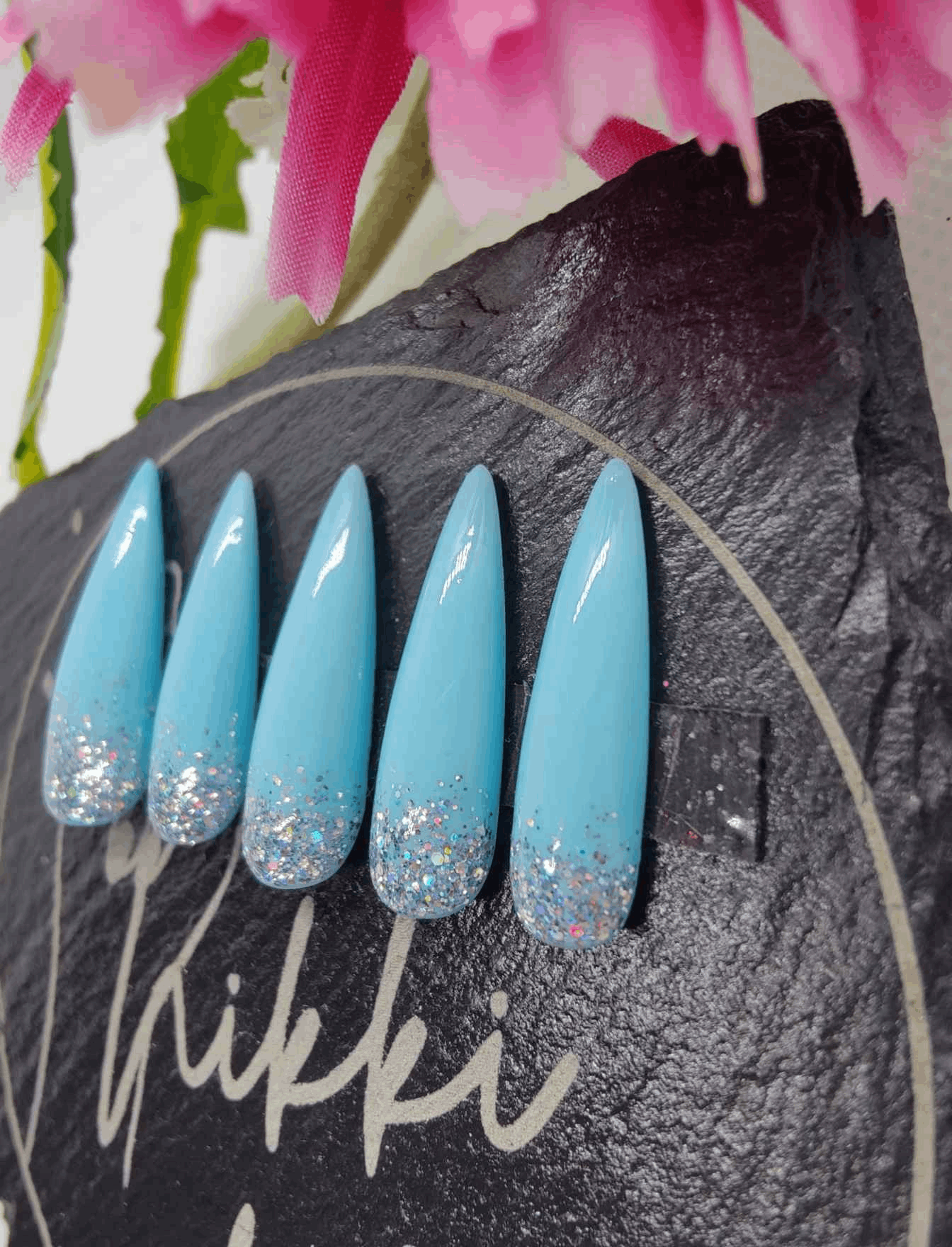 Custom Glitter Ombre Press On Nails | Luxury Reusable 10pc Nail Set | Personalise Your Style - Nikki Nailed it