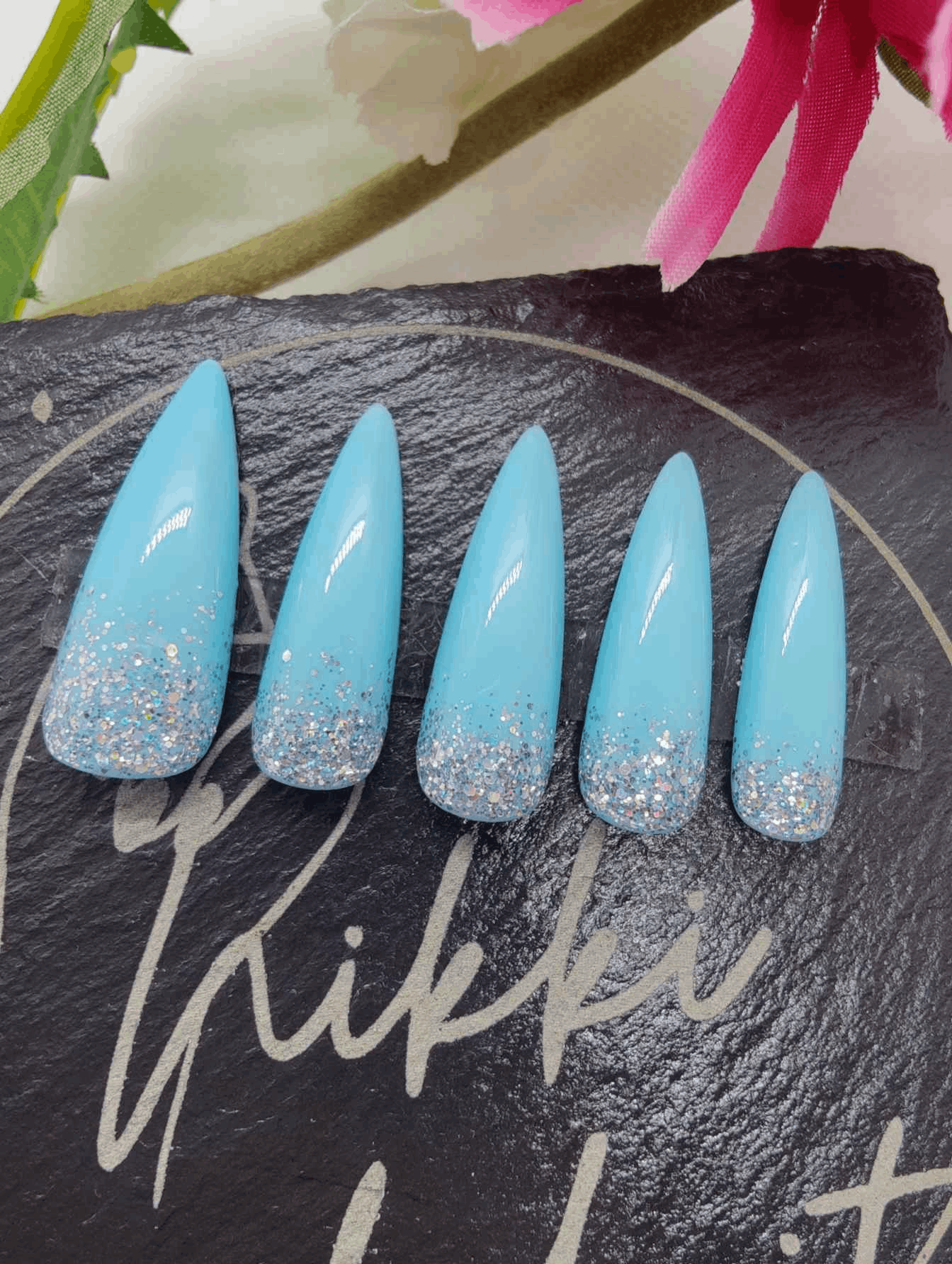 Custom Glitter Ombre Press On Nails | Luxury Reusable 10pc Nail Set | Personalise Your Style - Nikki Nailed it