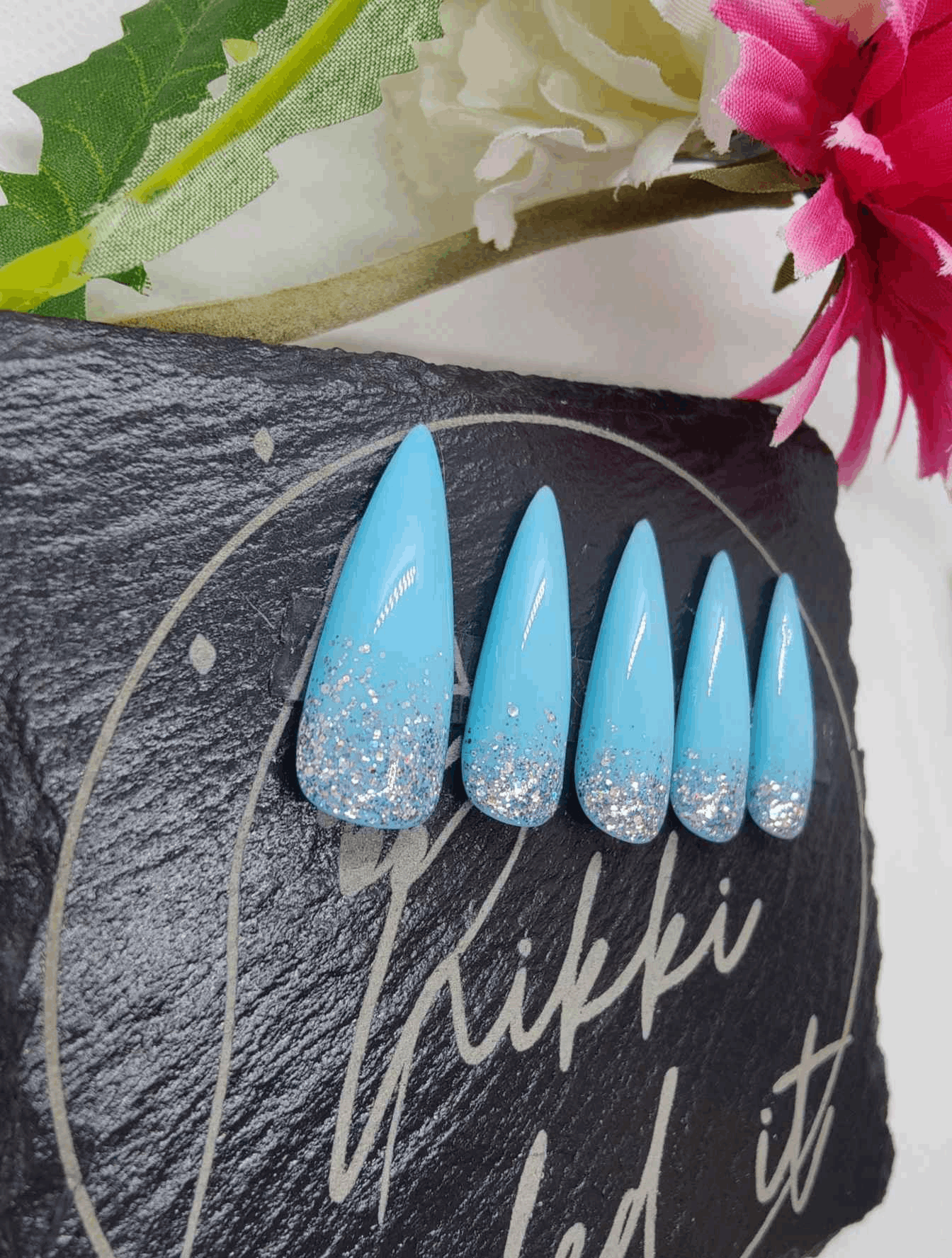 Custom Glitter Ombre Press On Nails | Luxury Reusable 10pc Nail Set | Personalise Your Style - Nikki Nailed it