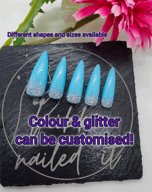 Custom Glitter Ombre Press On Nails | Luxury Reusable 10pc Nail Set | Personalise Your Style - Nikki Nailed it