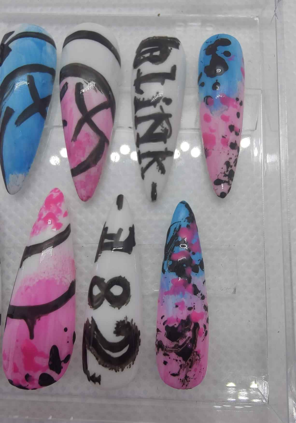 Custom Music Album Art Nails | Luxury Press On Nails | Reusable & Personalizable 10pc Set | Artificial Nails UK - Nikki Nailed it