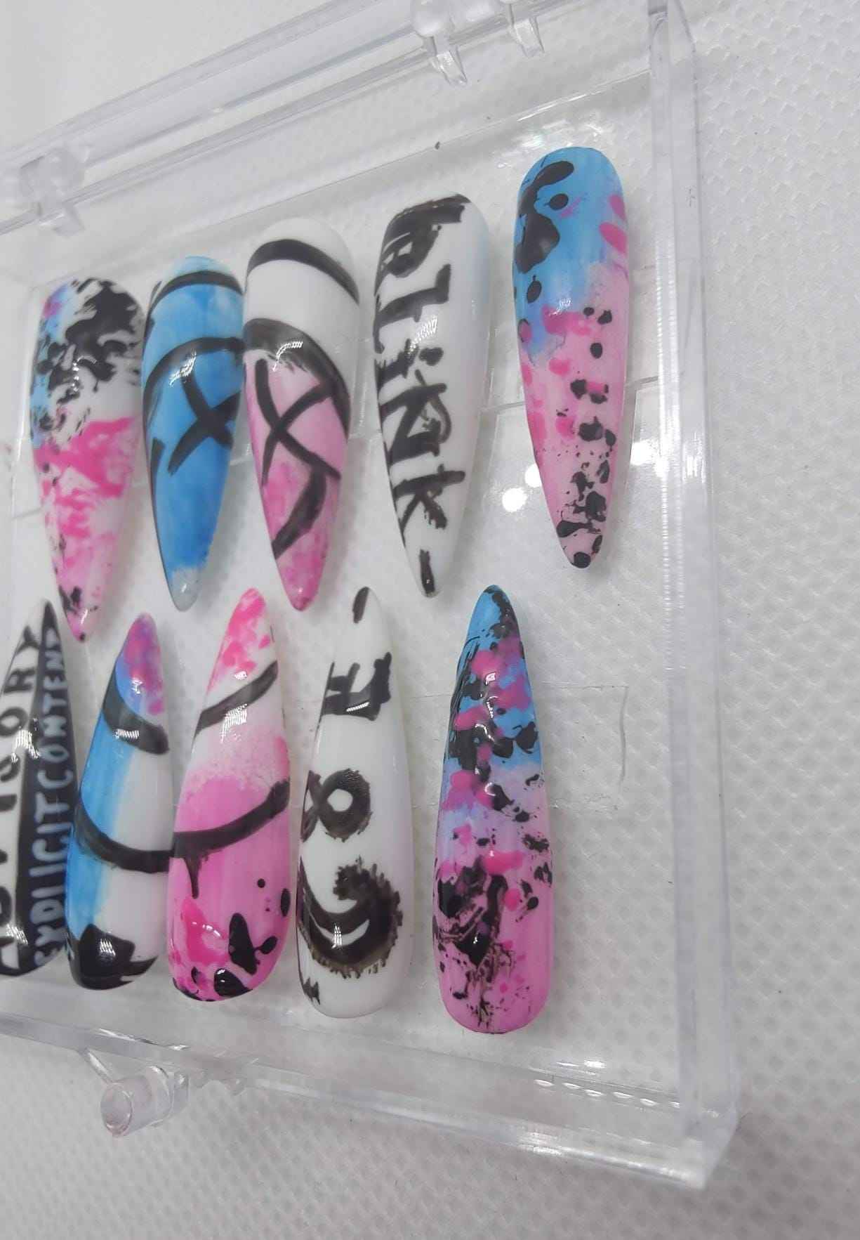 Custom Music Album Art Nails | Luxury Press On Nails | Reusable & Personalizable 10pc Set | Artificial Nails UK - Nikki Nailed it