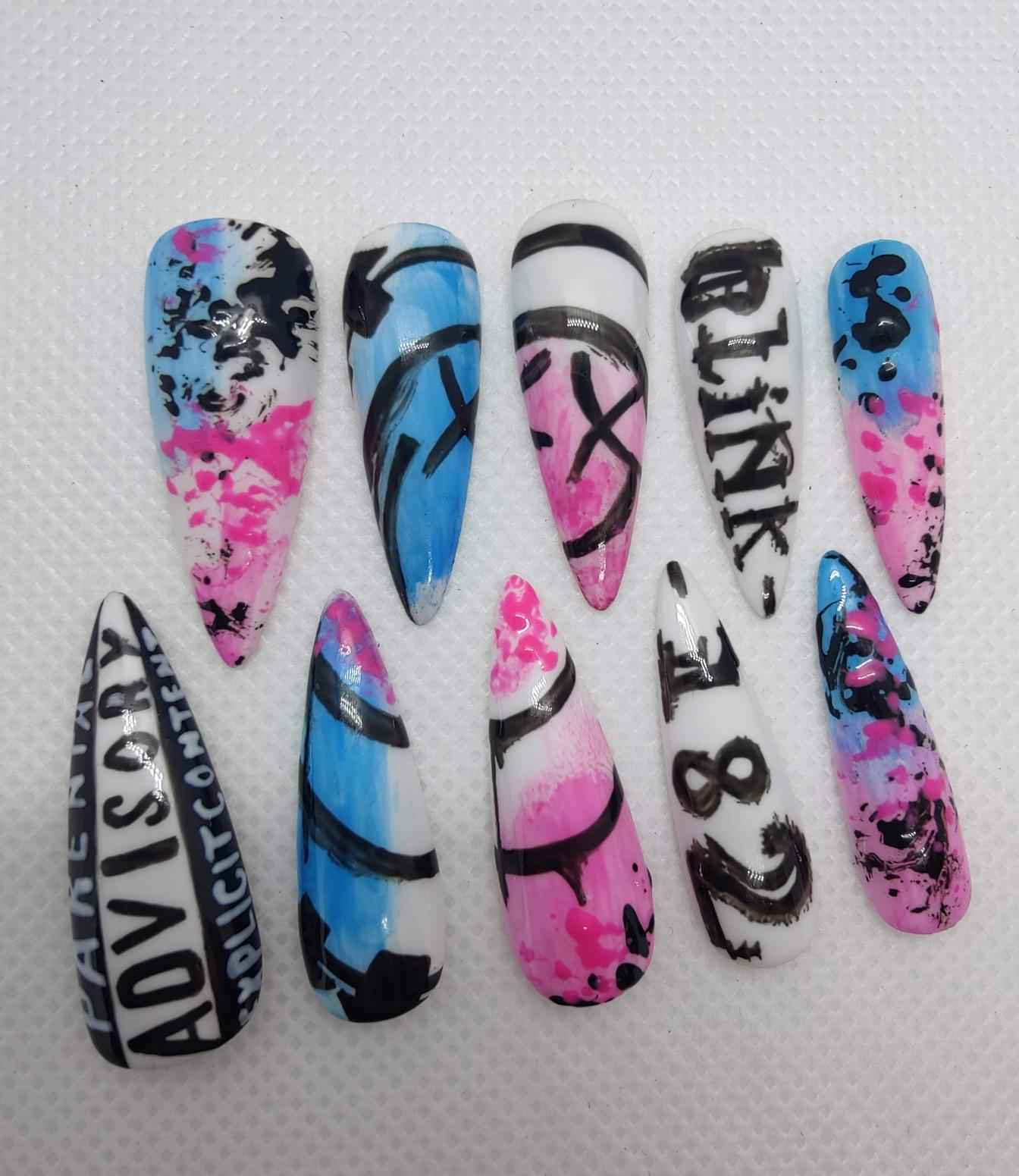 Custom Music Album Art Nails | Luxury Press On Nails | Reusable & Personalizable 10pc Set | Artificial Nails UK - Nikki Nailed it