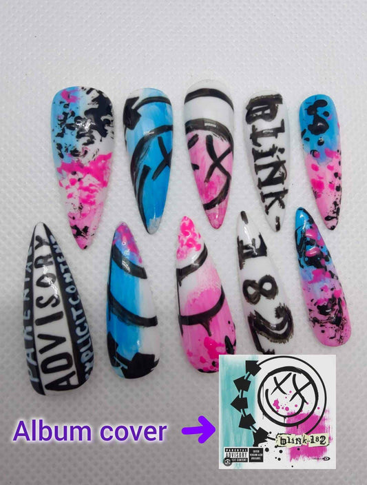 Custom Music Album Art Nails | Luxury Press On Nails | Reusable & Personalizable 10pc Set | Artificial Nails UK - Nikki Nailed it