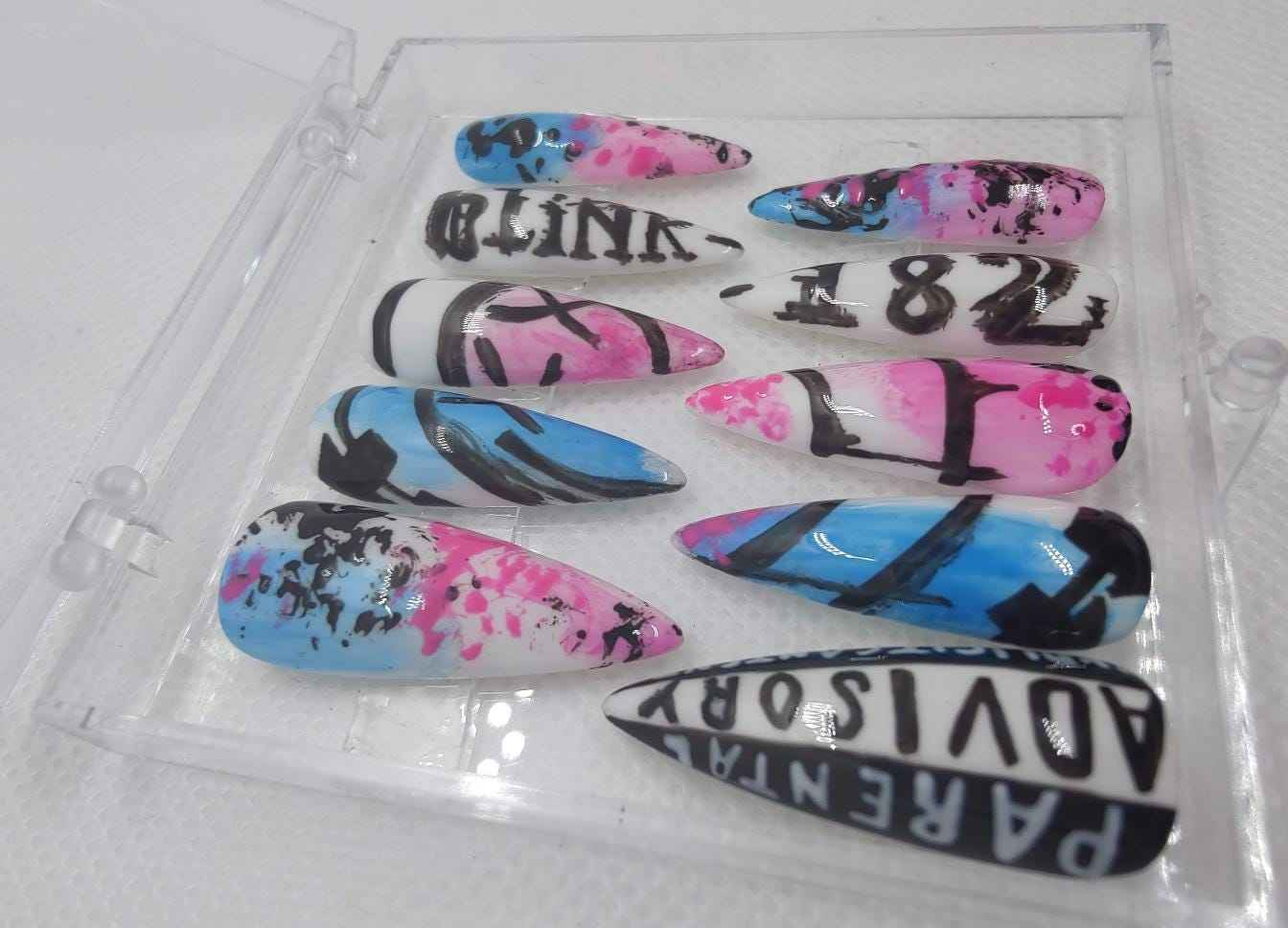 Custom Music Album Art Nails | Luxury Press On Nails | Reusable & Personalizable 10pc Set | Artificial Nails UK - Nikki Nailed it