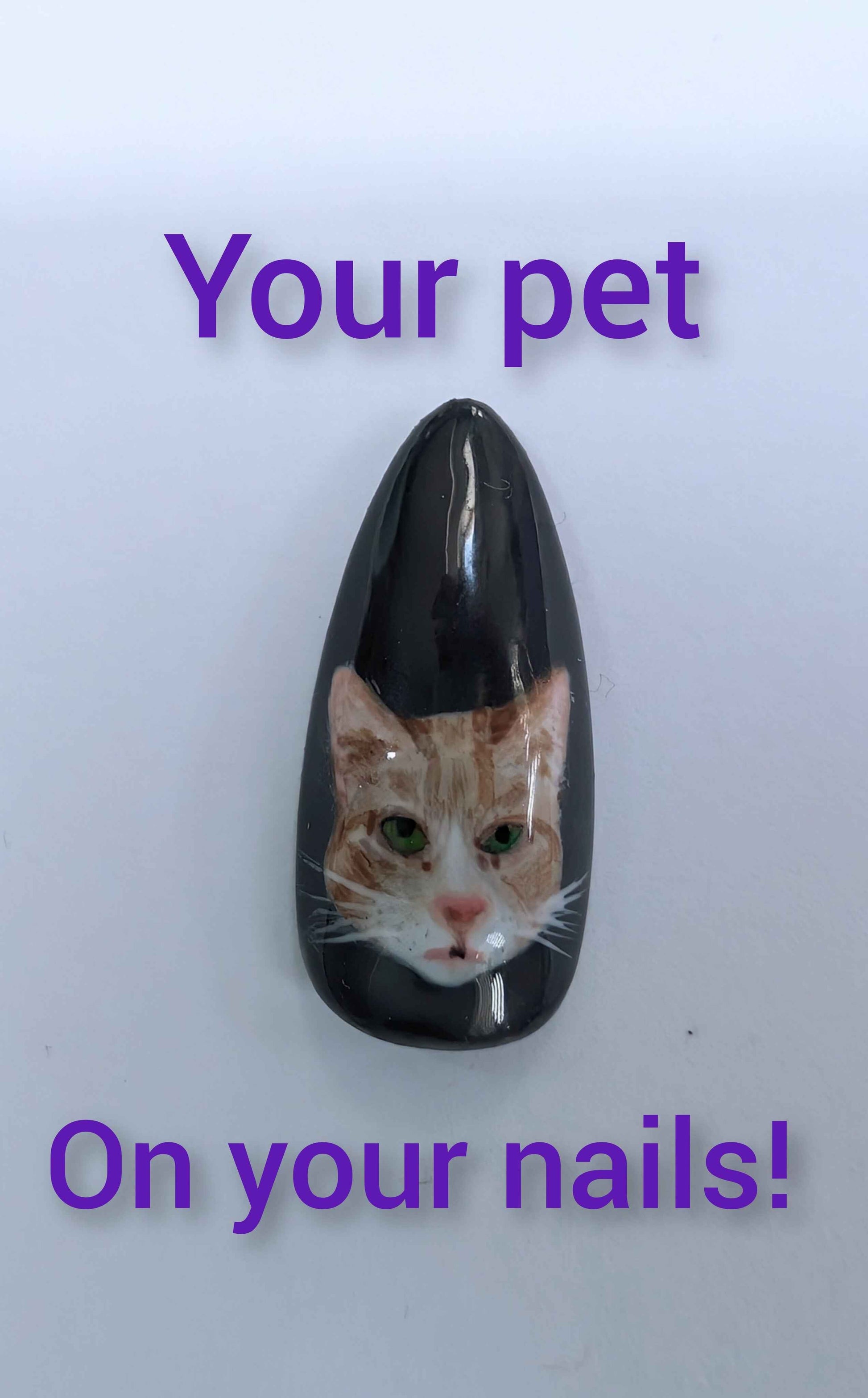 Custom Pet Portrait Nails | Luxury Press On Artificial Nails | 10pc Reusable Nail Set UK - Nikki Nailed it