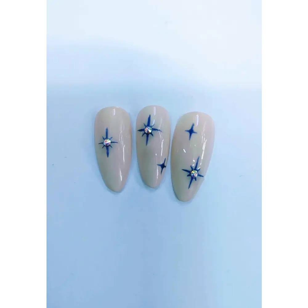 Custom Star Press On Nails | Luxury Press Ons UK | Artificial Reusable Nails | 10pc Nail Set - Nikki Nailed it