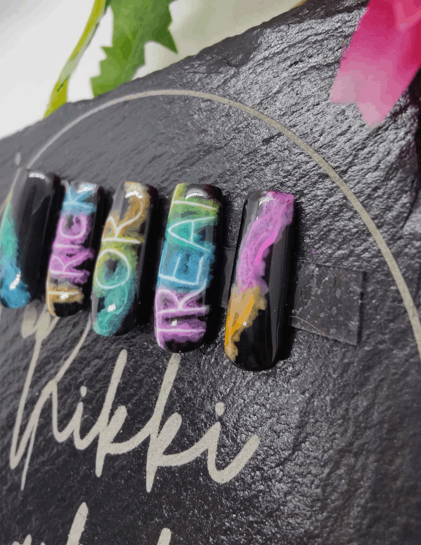 Halloween Press On Nails | Neon Smoke Luxury Reusable 10pc Set | Trick or Treat Design - Nikki Nailed it