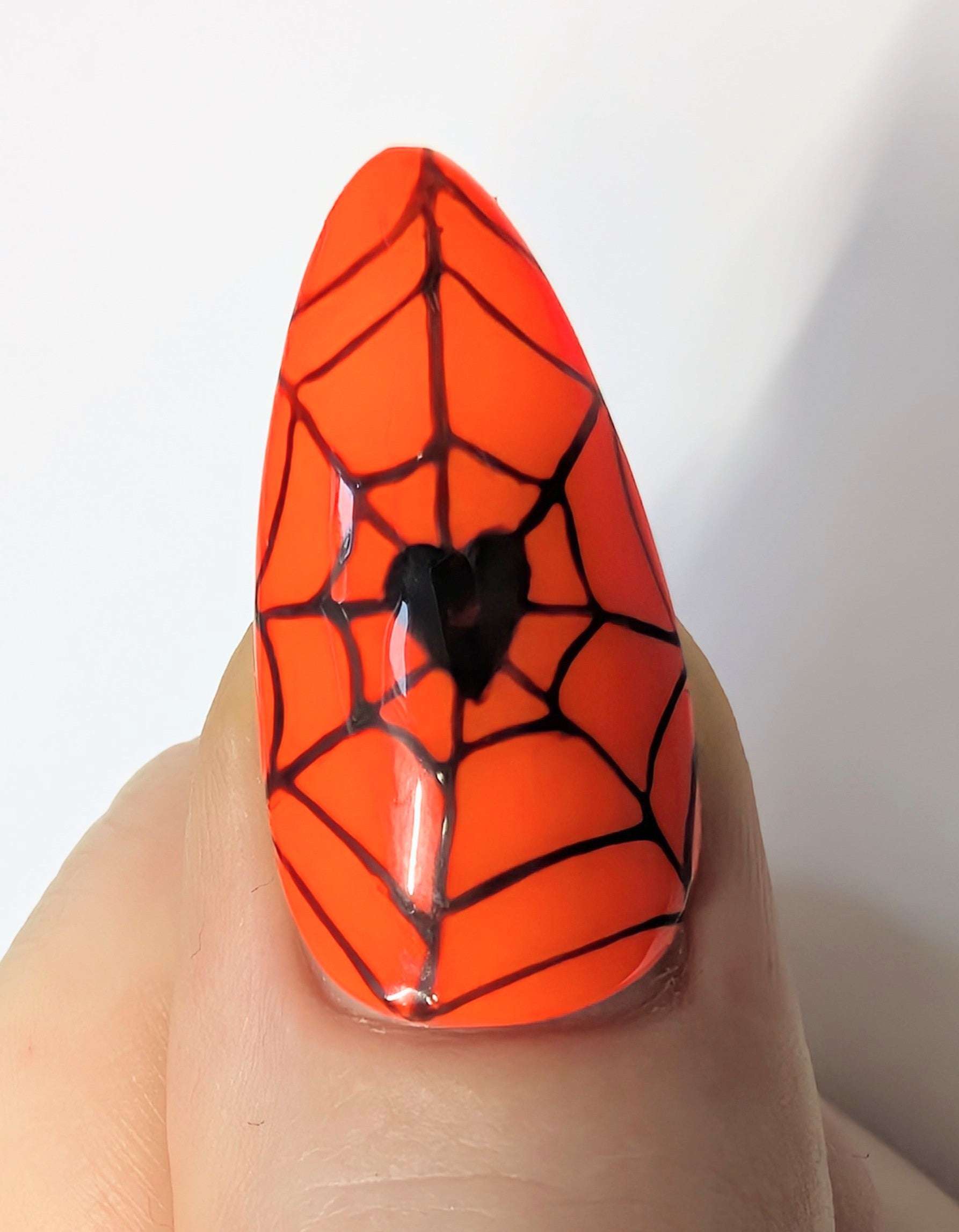 Halloween Press On Nails UK | Spider Web Haunted House Design | 10pc Gel Luxury Artificial Nails - Nikki Nailed it