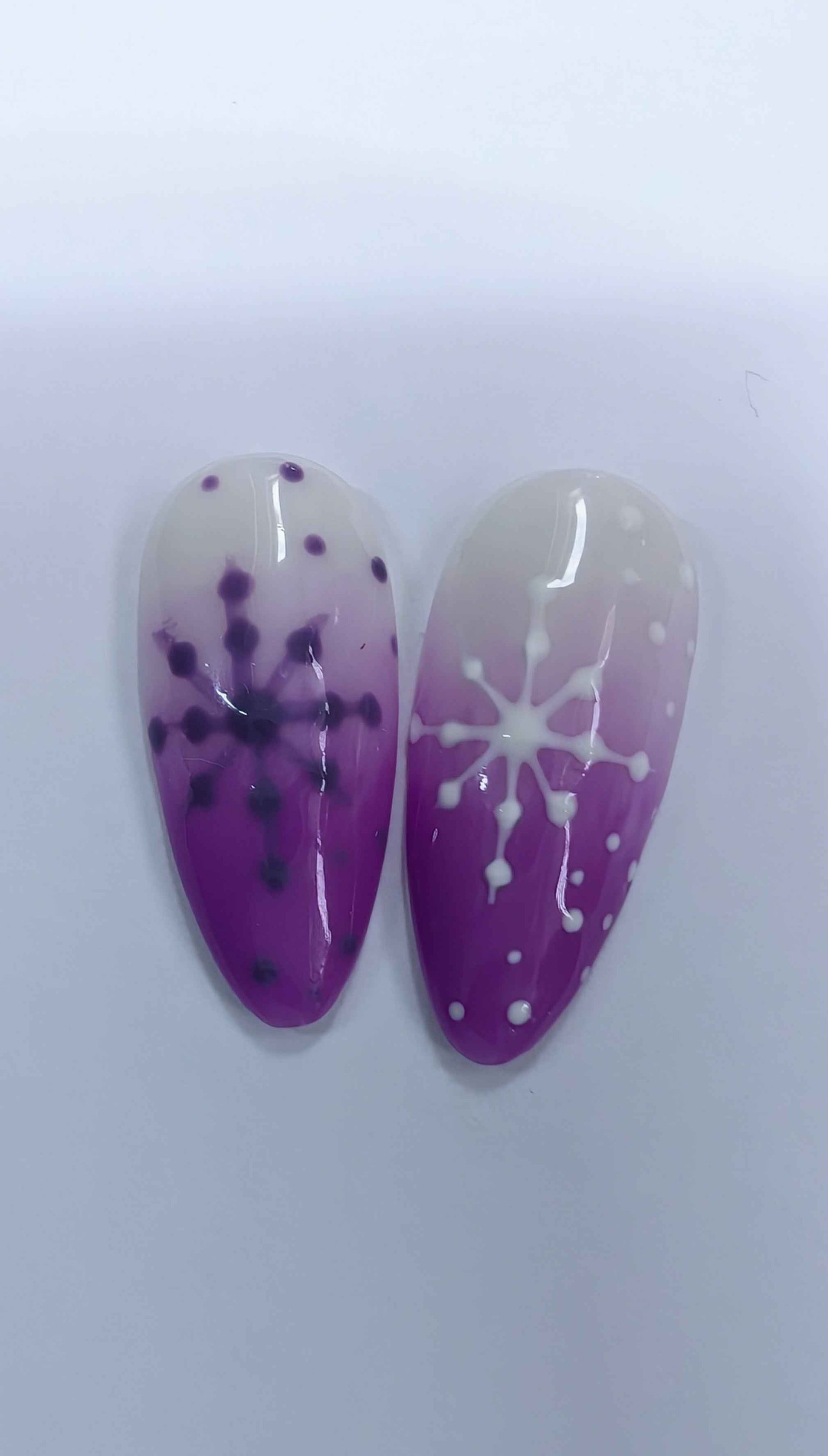 Nailmas 2024 Day 3 | Purple Ombre Snowflake Nails | Hand Painted Press On Luxury Nails | Christmas Advent Nail Art | Nikki Nailed It - Nikki Nailed it