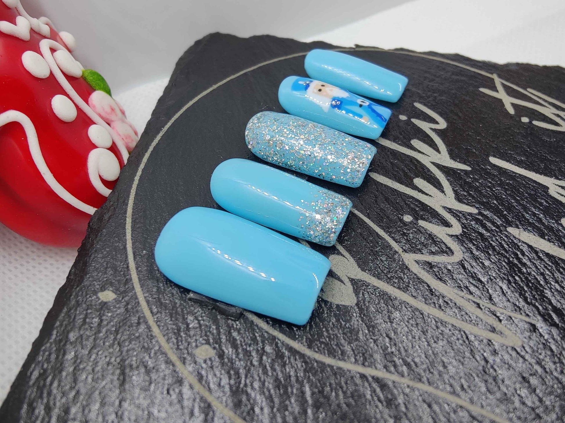 Nailmas 2024 - Hand Painted Glitter Nutcracker Nails | Day 12 Christmas Advent Luxury Press On Nails | Nail Art by Nikki Nailed It - Nikki Nailed it