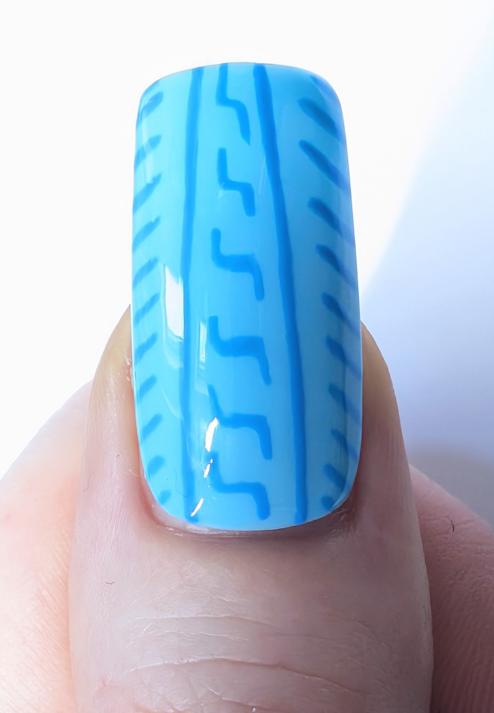 Nailmas 2024 - Winter Blue Press On Nails | Hand Painted Luxury Press Ons | Reusable 10pc Set - Nikki Nailed it