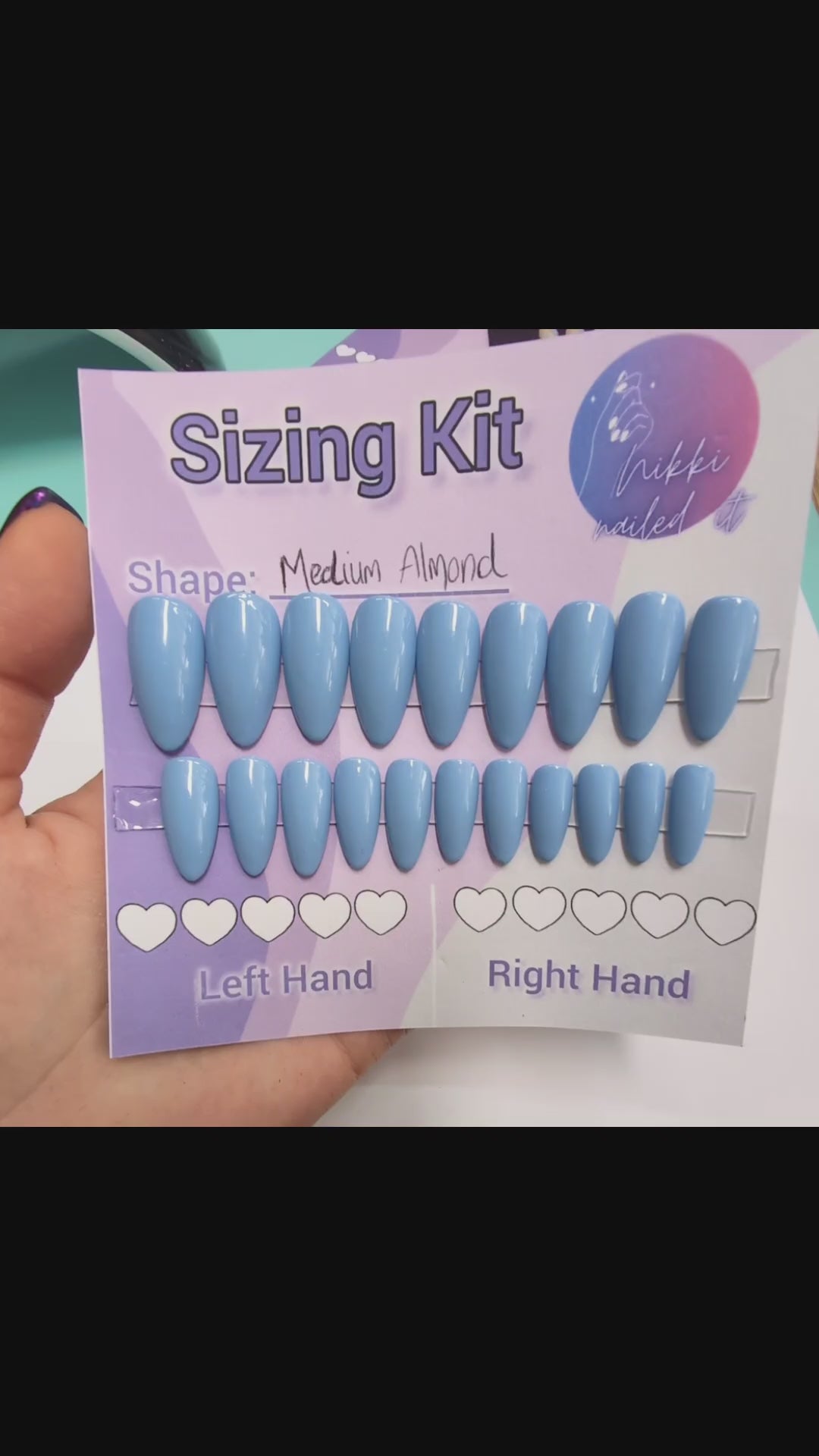 Ready to Wear Sizing Kit for Press On Nails - Solid or Glitter | Almond Square Stilletto Oval Coffin Shape | Short, Medium & Long Length | Luxury Press on Nails UK - 20pc Set