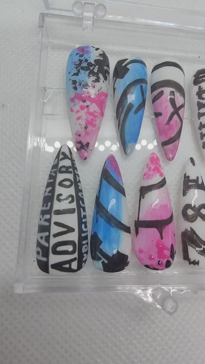 Pre Made Blink-182 Album Cover Art Press On Nails | Limited Edition Nails UK | Luxury Nails | Artificial Nails | Press Ons Hand Painted