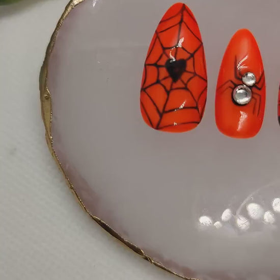 Halloween Spider Web Haunted House Press On Nails UK | Gel Nails | Luxury Nails | Press Ons | Artificial Nails | Reusable Nails | 10pc Nails