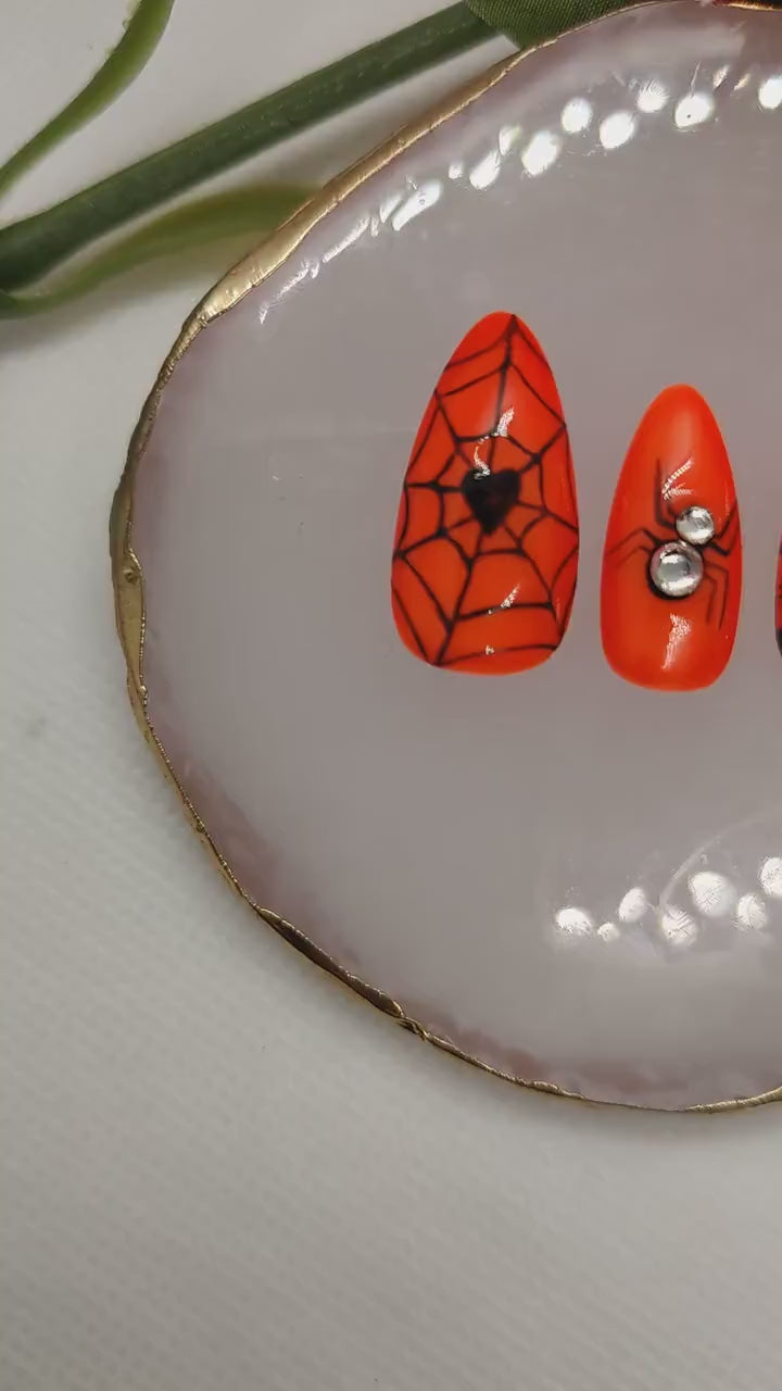 Halloween Spider Web Haunted House Press On Nails UK | Gel Nails | Luxury Nails | Press Ons | Artificial Nails | Reusable Nails | 10pc Nails