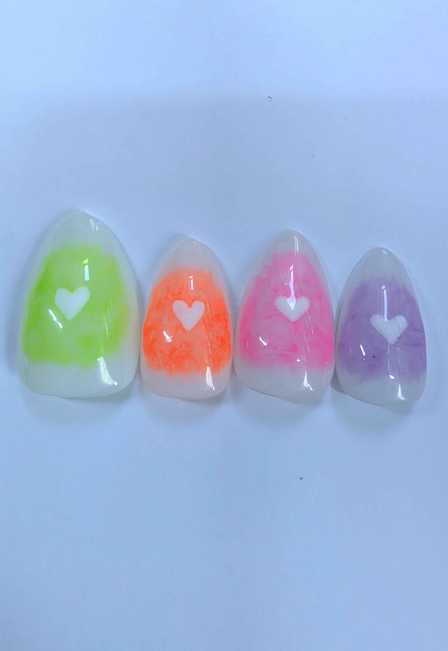 Rainbow Marble Press On Nails | Luxury Gel Nails | 10pc Reusable Artificial Nails UK - Nikki Nailed it