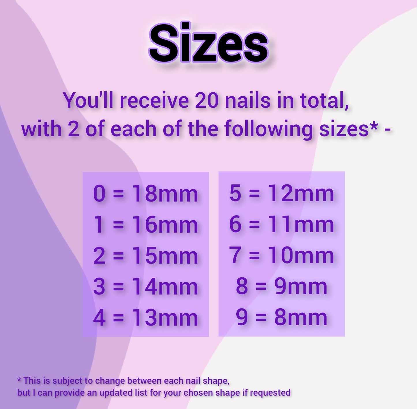 Ready to Wear Sizing Kit for Press On Nails - Solid or Glitter | Almond Square Stilletto Oval Coffin Shape | Short