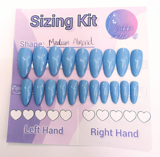 Ready to Wear Sizing Kit for Press On Nails - Solid or Glitter | Almond Square Stilletto Oval Coffin Shape | Short, Medium & Long Length | Luxury Press on Nails UK - 20pc Set