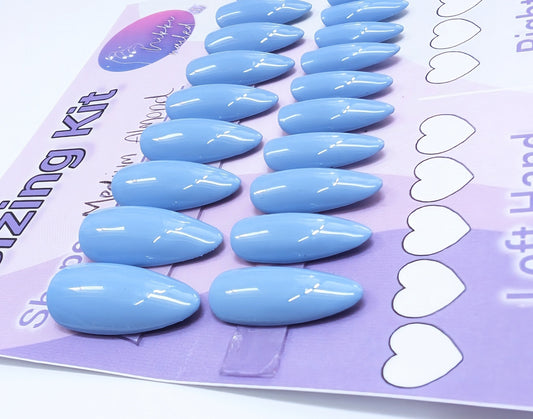 Ready to Wear Sizing Kit for Press On Nails - Solid or Glitter | Almond Square Stilletto Oval Coffin Shape | Short, Medium & Long Length | Luxury Press on Nails UK - 20pc Set